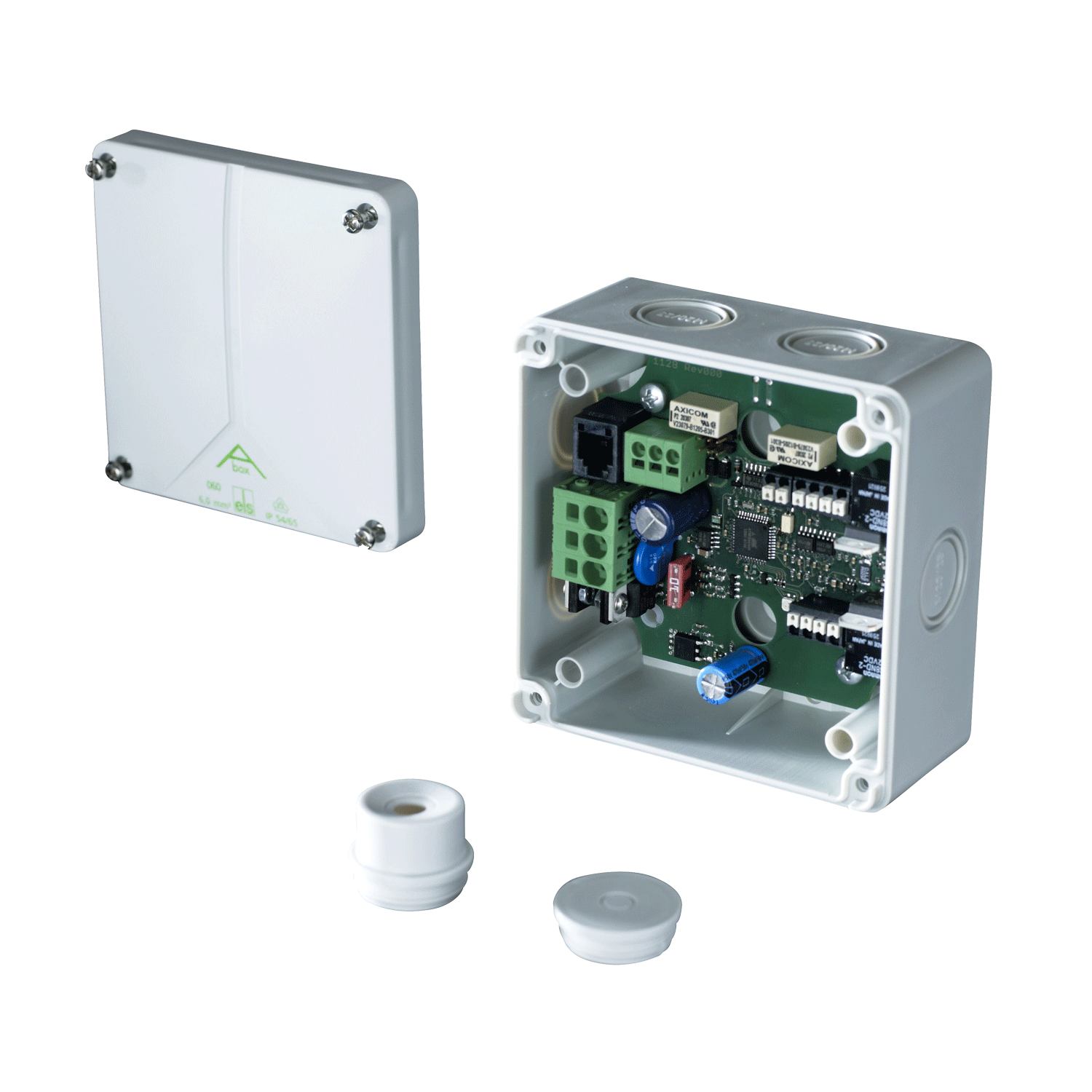 Synchronmodul SM3 zur gleichzeitigen Steuerung von zwei 24 V DC Linearantrieben. Kompakte Einheit mit integrierter elektronischer Lastabschaltung, geeignet für Fenster- und Lichtkuppelantriebe. 