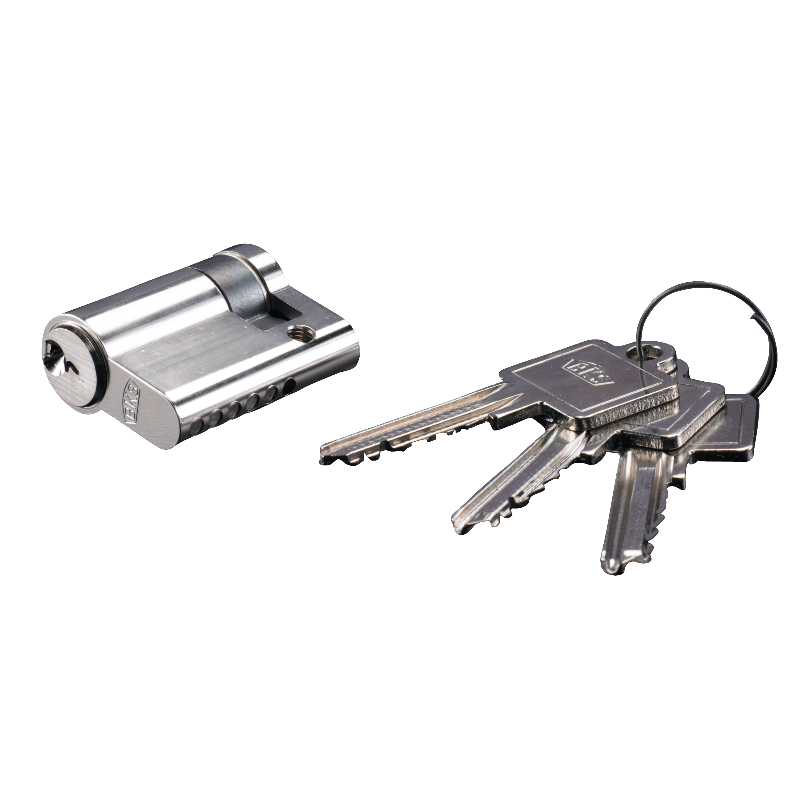 Das Bild zeigt den Profilhalbzylinder SZ10 von Kingspan STG, eingesetzt in einem Schlüssel-Lüftungstaster LTA 12. Der Zylinder ist nach DIN 18 252 gefertigt, gleichschließend und wird mit drei Schlüsseln geliefert. Er ermöglicht die manuelle Steuerung von